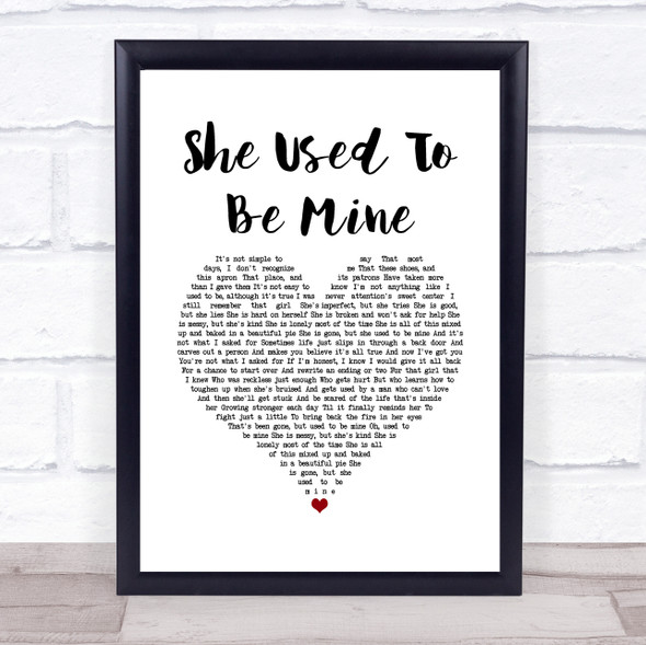 Katharine McPhee She Used To Be Mine White Heart Song Lyric Quote Music Print