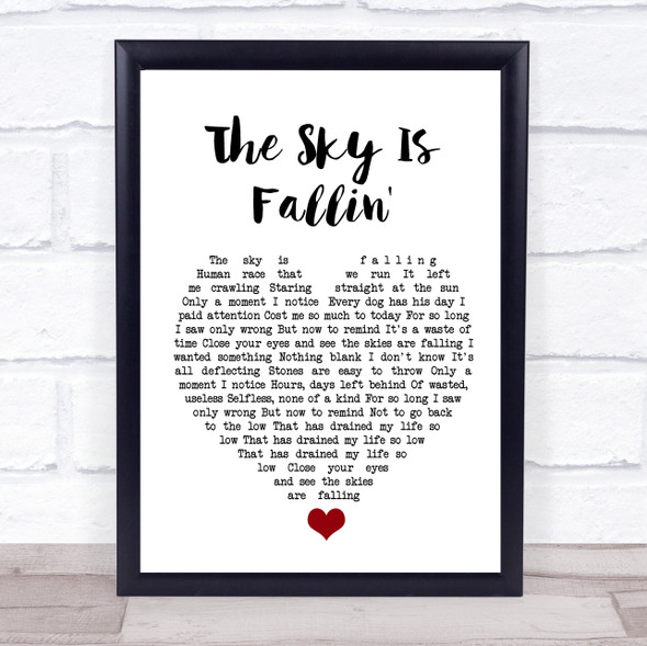 Queens Of The Stone Age The Sky Is Fallin' White Heart Song Lyric Quote Music Print