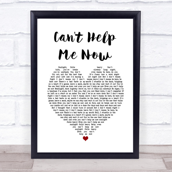 Rob Thomas Can't Help Me Now White Heart Song Lyric Quote Music Print