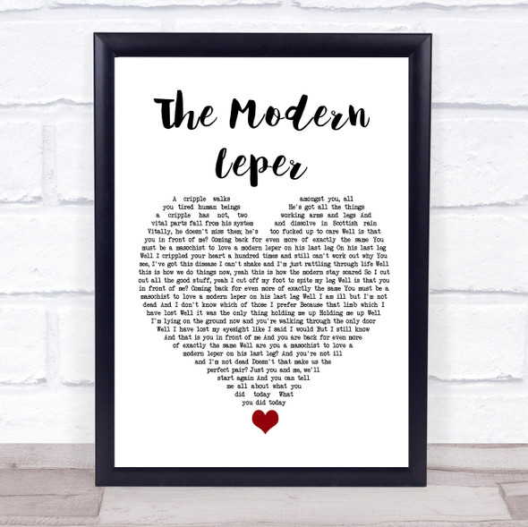 Frightened Rabbit The Modern Leper White Heart Song Lyric Quote Music Print