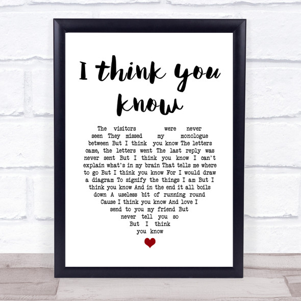 Todd Rundgren I think you know White Heart Song Lyric Quote Music Print