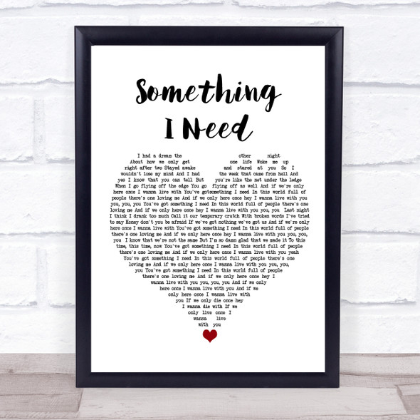 Ben Haenow Something I Need White Heart Song Lyric Quote Music Print