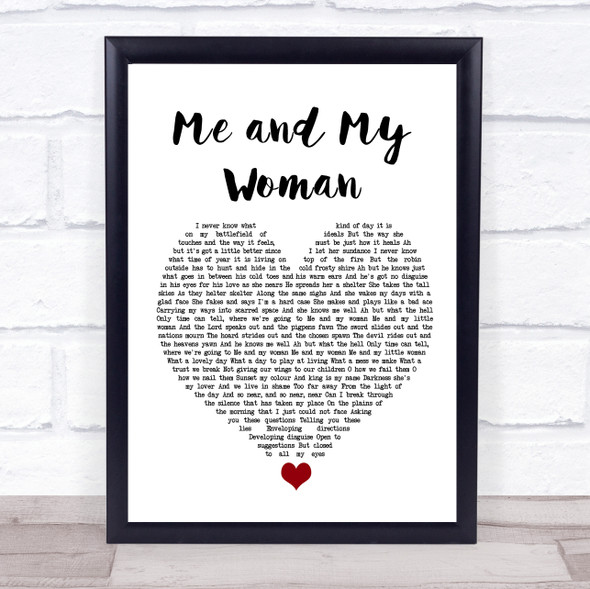 Roy Harper Me and My Woman White Heart Song Lyric Quote Music Print