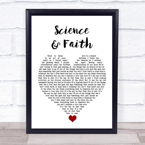 The Script Science & Faith White Heart Song Lyric Quote Music Print