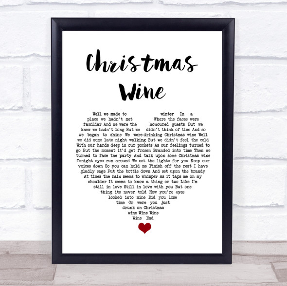 Declan O?ÆRourke Christmas wine White Heart Song Lyric Quote Music Print