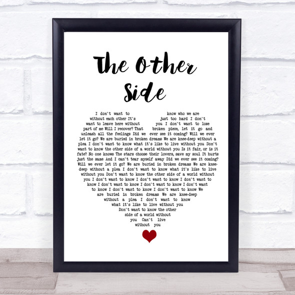 Ruelle The Other Side White Heart Song Lyric Quote Music Print