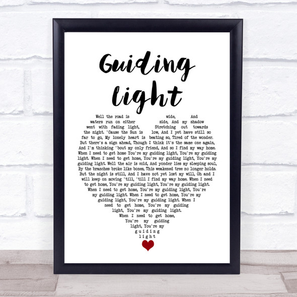 Foy Vance Ft Ed Sheeran Guiding Light White Heart Song Lyric Quote Music Print