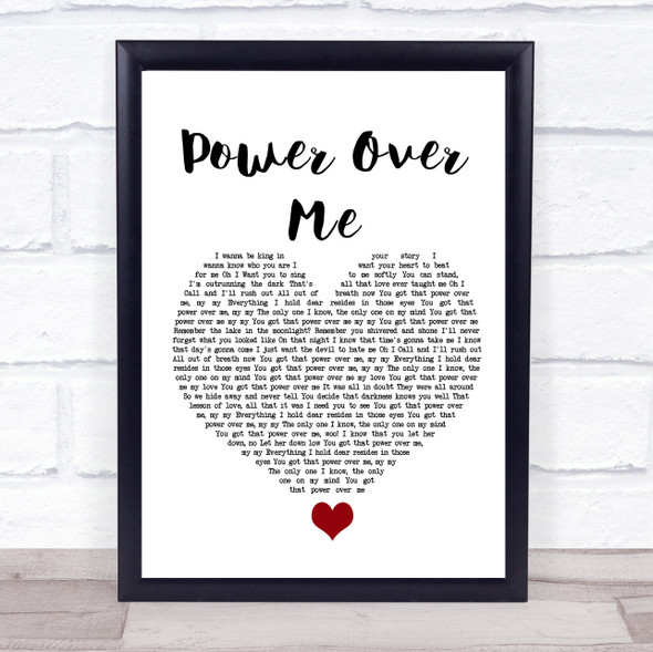Dermot Kennedy Power Over Me White Heart Song Lyric Quote Music Print