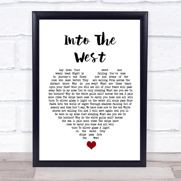 Annie Lennox Into The West White Heart Song Lyric Quote Music Print