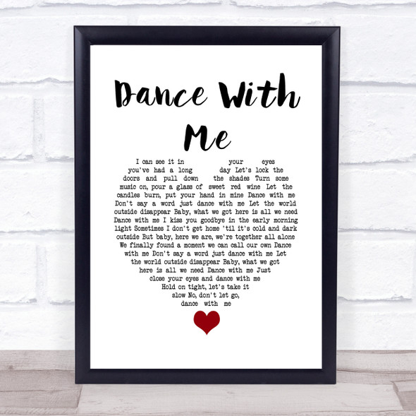 Johnny Reid Dance With Me White Heart Song Lyric Quote Music Print