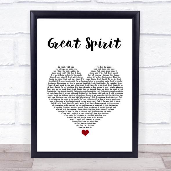 Nahko And Medicine For The People Great Spirit White Heart Song Lyric Quote Music Print
