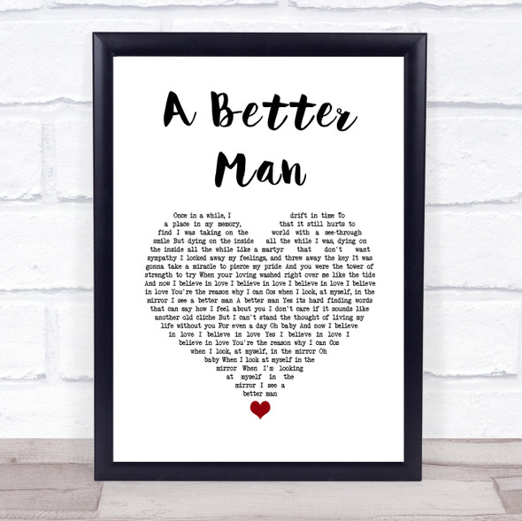 Thunder A Better Man White Heart Song Lyric Quote Music Print