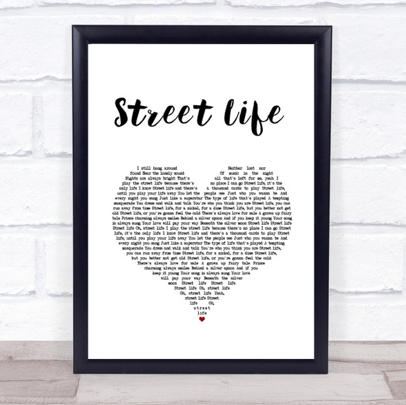 The Crusaders & Randy Crawford Street Life White Heart Song Lyric Quote Music Print