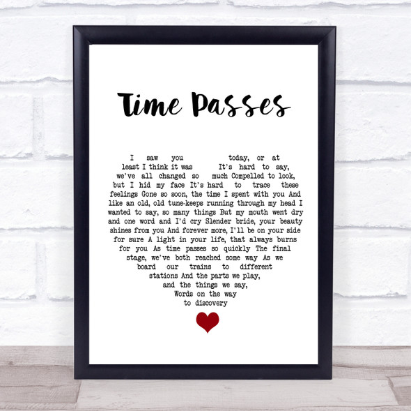Paul Weller Time Passes White Heart Song Lyric Quote Music Print