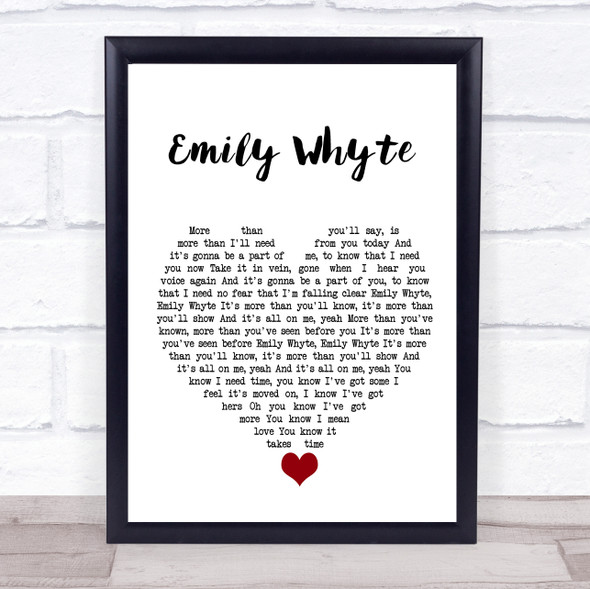 DMA'S Emily Whyte White Heart Song Lyric Quote Music Print