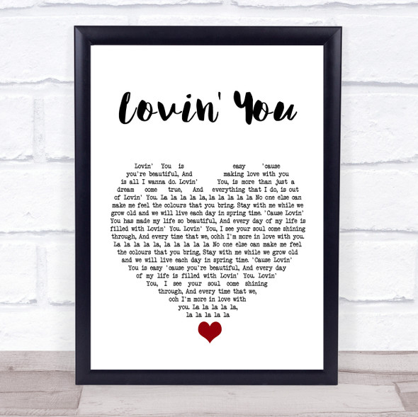 Minnie Ripperton Lovin'?áYou White Heart Song Lyric Quote Music Print