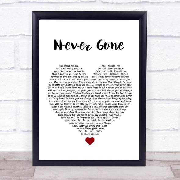 Backstreet Boys Never Gone White Heart Song Lyric Quote Music Print