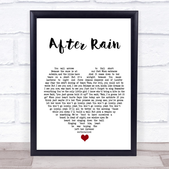 Dermot Kennedy After Rain White Heart Song Lyric Quote Music Print