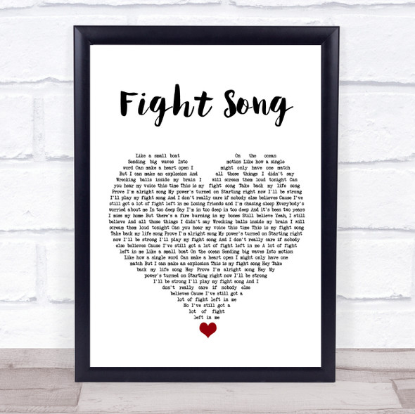 Rachel Platten Fight Song White Heart Song Lyric Quote Music Print