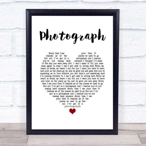 Ringo Starr Photograph White Heart Song Lyric Quote Music Print