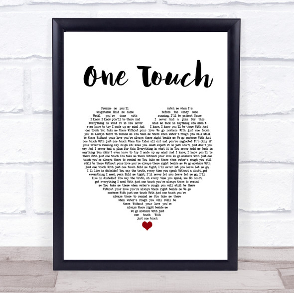 Jess Glynne & Jax Jones One Touch White Heart Song Lyric Quote Music Print