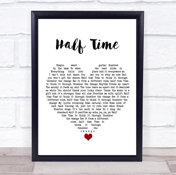 Amy Winehouse Half Time White Heart Song Lyric Quote Music Print