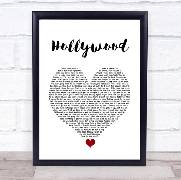 Lewis Capaldi Hollywood White Heart Song Lyric Quote Music Print