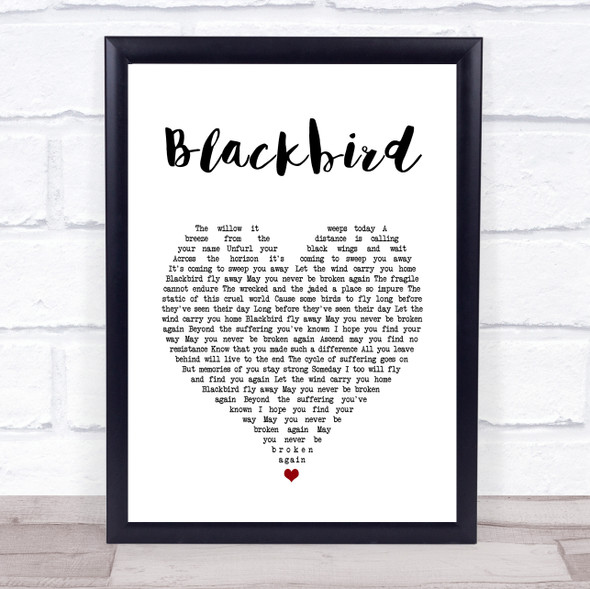 Alter Bridge Blackbird White Heart Song Lyric Quote Music Print