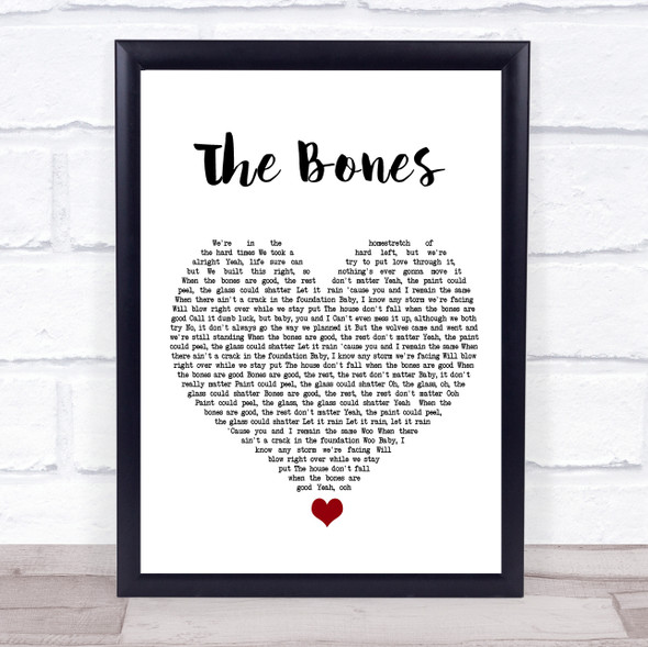 Maren Morris The Bones White Heart Song Lyric Quote Music Print