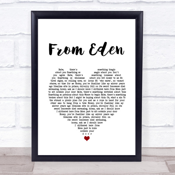 Hozier From Eden White Heart Song Lyric Quote Music Print