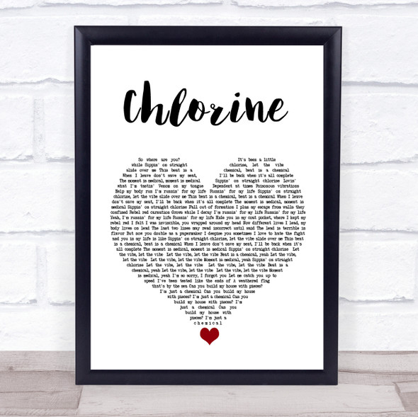 Twenty One Pilots Chlorine White Heart Song Lyric Quote Music Print