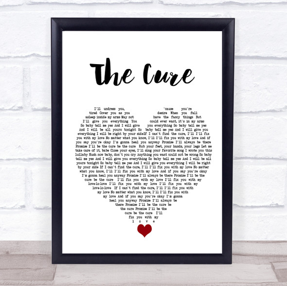 Lady Gaga The Cure White Heart Song Lyric Quote Music Print