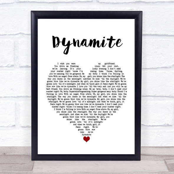 Roadtrip Dynamite White Heart Song Lyric Quote Music Print
