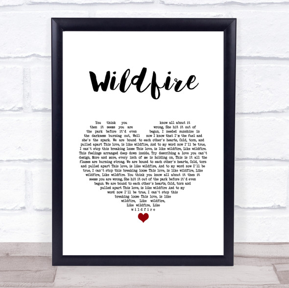 Seafret Wildfire White Heart Song Lyric Quote Music Print