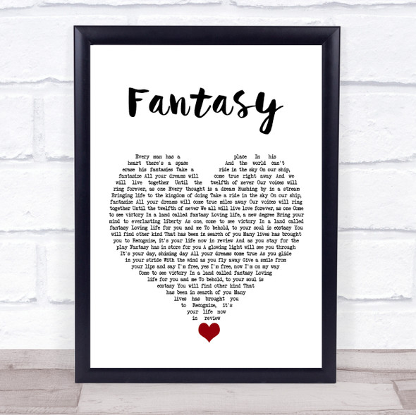 Earth, Wind And Fire Fantasy White Heart Song Lyric Quote Music Print