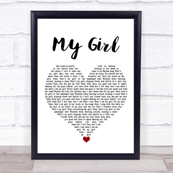 Dylan Scott My Girl White Heart Song Lyric Quote Music Print