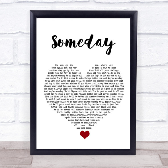 Rob Thomas Someday White Heart Song Lyric Quote Music Print