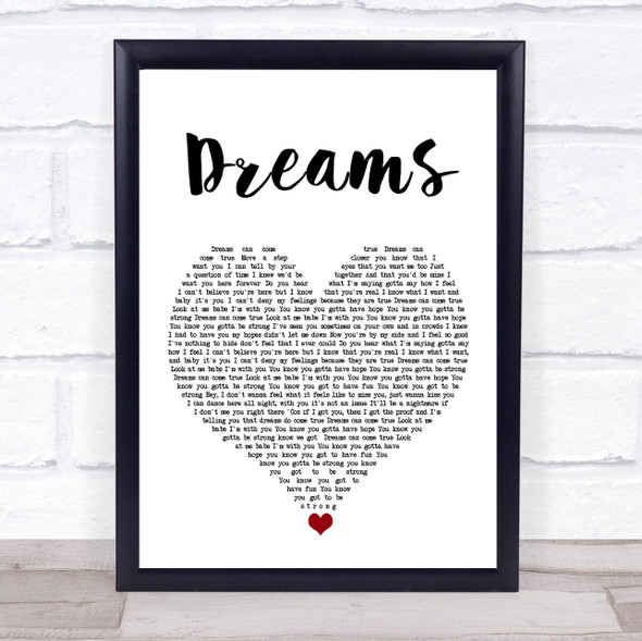 Alex Ross Dreams White Heart Song Lyric Quote Music Print