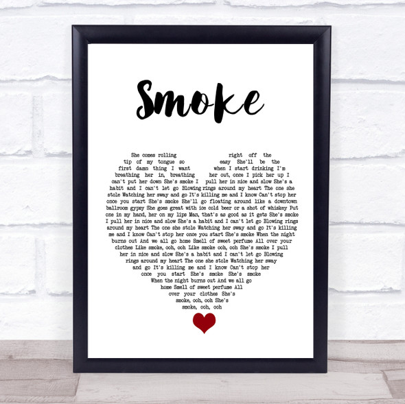 A Thousand Horses Smoke White Heart Song Lyric Quote Music Print