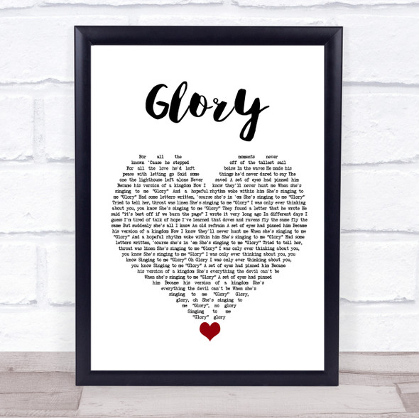 Dermot Kennedy Glory White Heart Song Lyric Quote Music Print