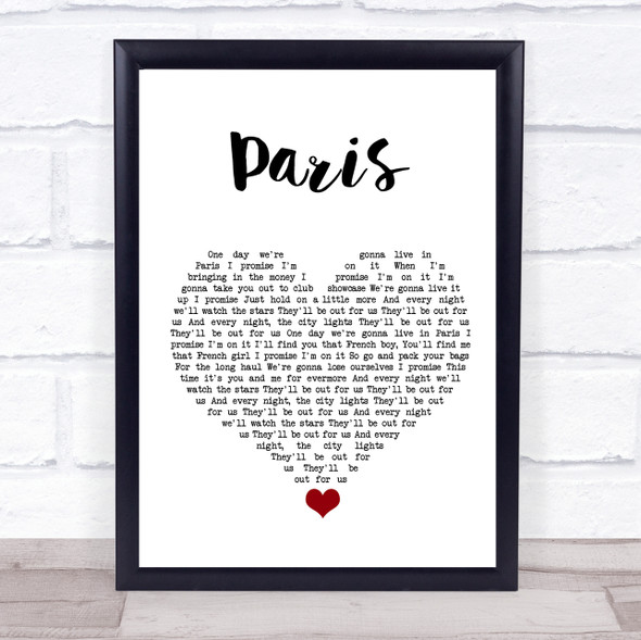 Friendly Fires Paris White Heart Song Lyric Quote Music Print