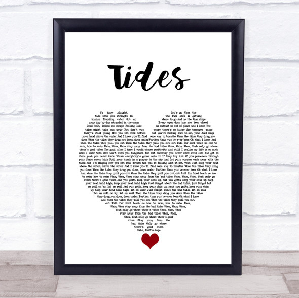 Jack & Jack Tides White Heart Song Lyric Quote Music Print