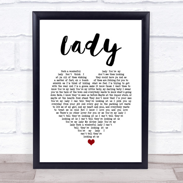 D'Angelo Lady White Heart Song Lyric Quote Music Print