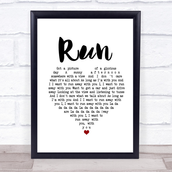 Lighthouse Family Run White Heart Song Lyric Quote Music Print