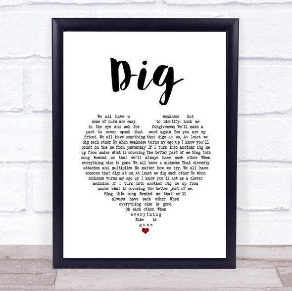 Incubus Dig White Heart Song Lyric Quote Music Print