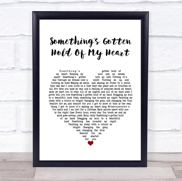 Gene Pitney Something's Gotten Hold Of My Heart White Heart Song Lyric Wall Art Print