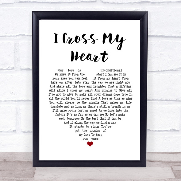 George Strait George Strait I Cross My Heart White Heart Song Lyric Wall Art Print