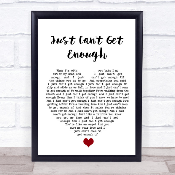 Depeche Mode Just Can't Get Enough White Heart Song Lyric Wall Art Print