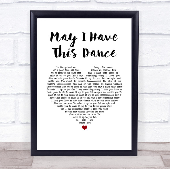 Francis And The Lights May I Have This Dance White Heart Song Lyric Wall Art Print