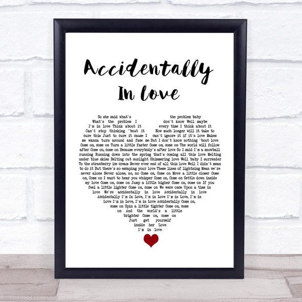 Counting Crows Accidentally In Love White Heart Song Lyric Wall Art Print